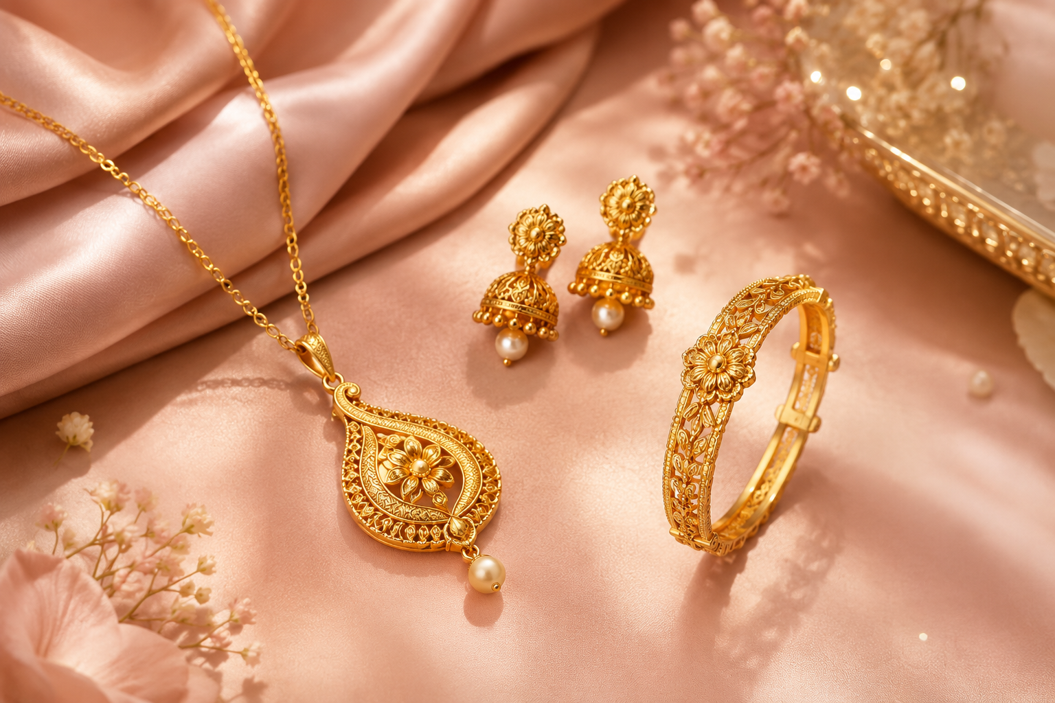 hallmark gold jewellery designs for Naya Nangal and Nangal shoppers including necklace sets, chains and earrings