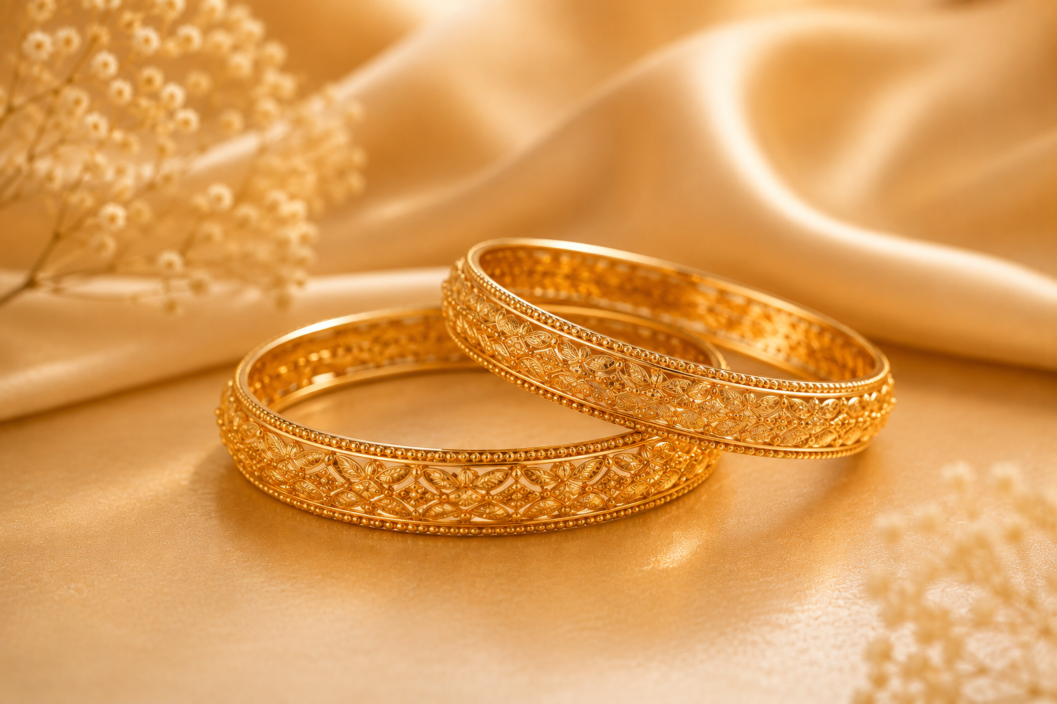 gold earrings and bangles Una